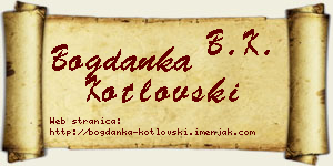 Bogdanka Kotlovski vizit kartica